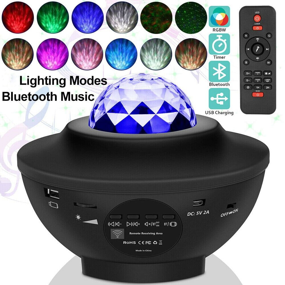 ocean wave night light projector and bluetooth speaker