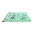 thumbnail image 2 of Ahgly Company Machine Washable Indoor Square Animal Turquoise Blue Traditional Area Rugs, 8' Square, 2 of 4