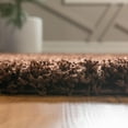 thumbnail image 6 of Unique Loom Solid Shag Collection Area Rug (7' 10" Square Chocolate Brown), 6 of 7