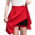 thumbnail image 4 of Jupe Basique Polyvalente pour Femme Grande Taille Extensible Taille Haute Décontractée Évasée Trapèze Mini Patineuse avec Short, 4 of 6