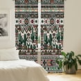 thumbnail image 2 of Ambesonne Mexican Curtains 2 Panel Set, American Traditional Cactus, Pair of - 28" x 84", White Green Multicolor, 2 of 4