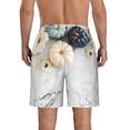 thumbnail image 3 of Kdxio Pumpkin And White Marble Pattern Mens Casual Shorts - Drawstring Summer Beach Sports Shorts for Men, 3 of 9