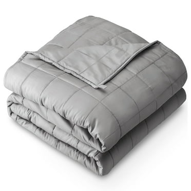 Bare Home 17 lbs Weighted Blanket for Adults - 60" x 80" - 210tc Twill Cotton, Light Gray