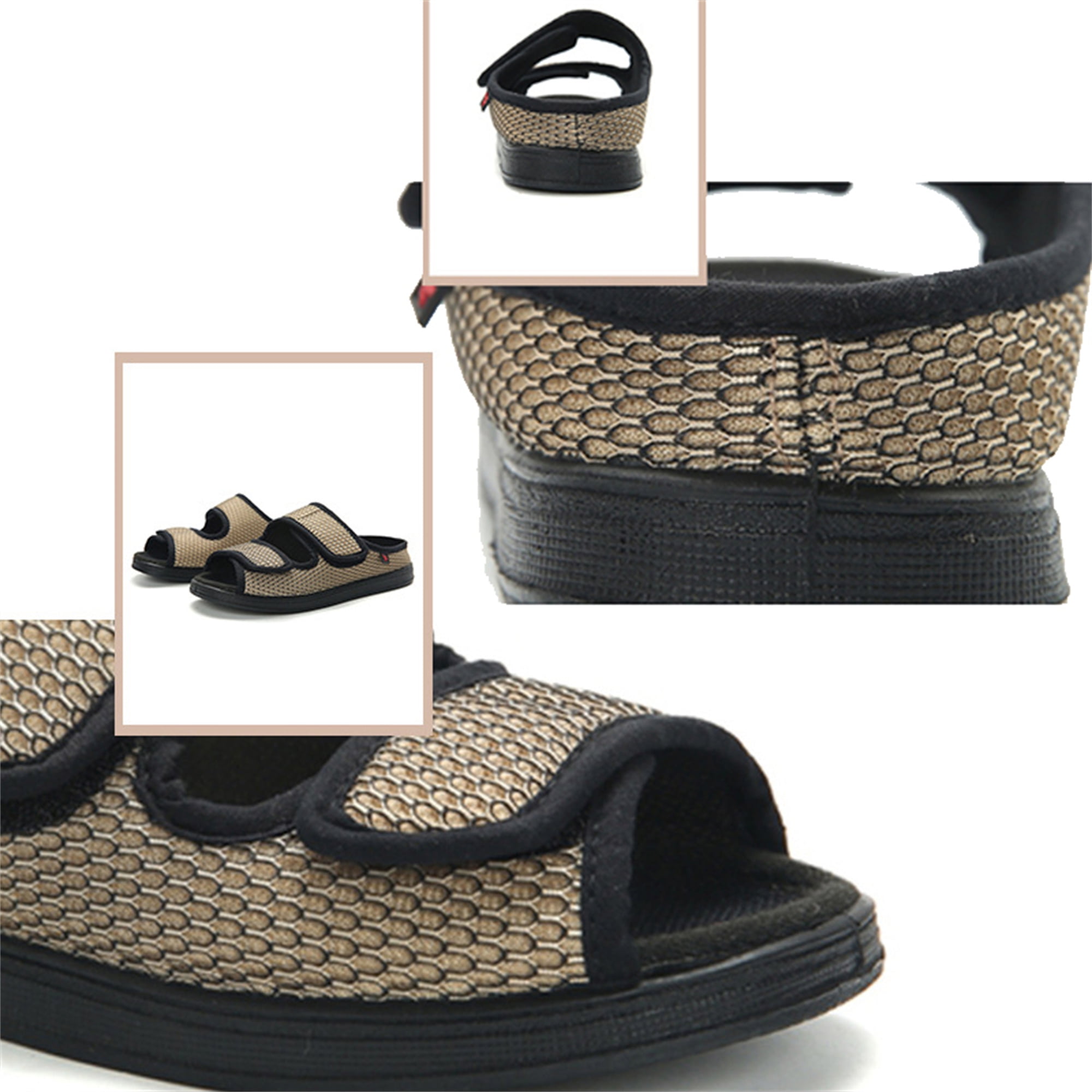 YOURDIARY Men Women Diabetic Sandals Open Toe Extra Wide Shoes for Edema Arthritis Swollen feet