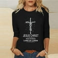 thumbnail image 1 of Daisyyozoid Nouvelles Arrivées Hauts pour Femmes Joyeuses Pâques Col Rond Manches Longues Haut Manches Longues Col Rond Chemise, 1 of 5