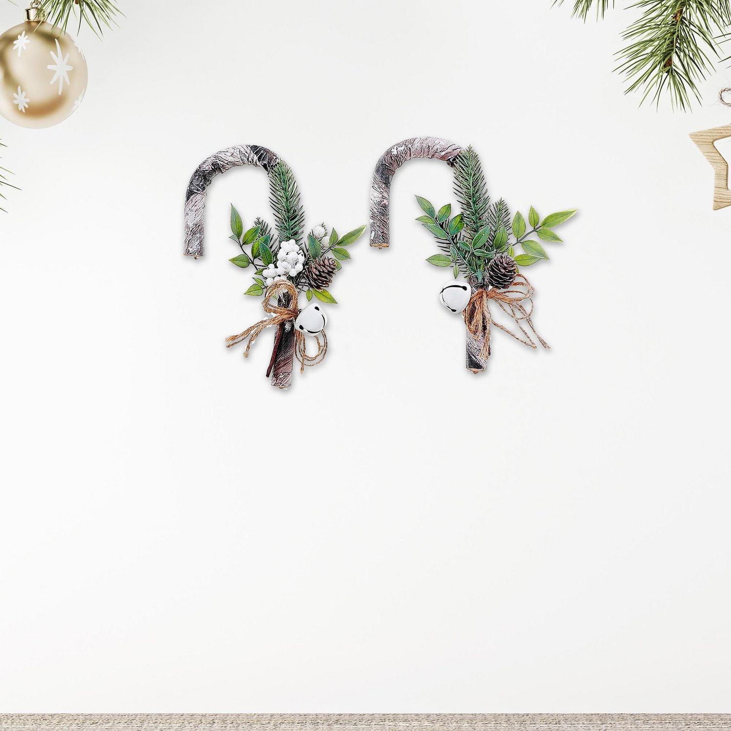 Christmas Bark Cane Holiday Pick  - Set of 4