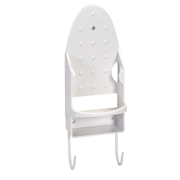 Organizador de lavandería 360 para plancha y tabla de planchar, para cuarto de lavado, se adapta a planchas más pequeñas, fácil de montar, color blanco