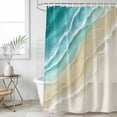 thumbnail image 6 of Turquoise Beach Coastal Shower Curtain Set - Standard 72" x 72" Washable Bathtub Curtain with 12 Hooks, Summer Ocean Nautical Seaside Waterproof Fabric Shower Curtains for Bathroom/Bathtub Décor, 6 of 6