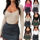 thumbnail image 3 of Spice Qirls T-Shirt Knit Sweater Threaded Top V-Neck Long Sleeve Shirt, 3 of 8