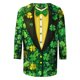 thumbnail image 4 of Xuyuer Women's Fashion St. Patrick's Day Printed 3/4 Sleeve Round Neck Blouse, Casual Holiday Top for Irish Themed Parties, Festival Outfits and Seasonal Celebration, 4 of 5