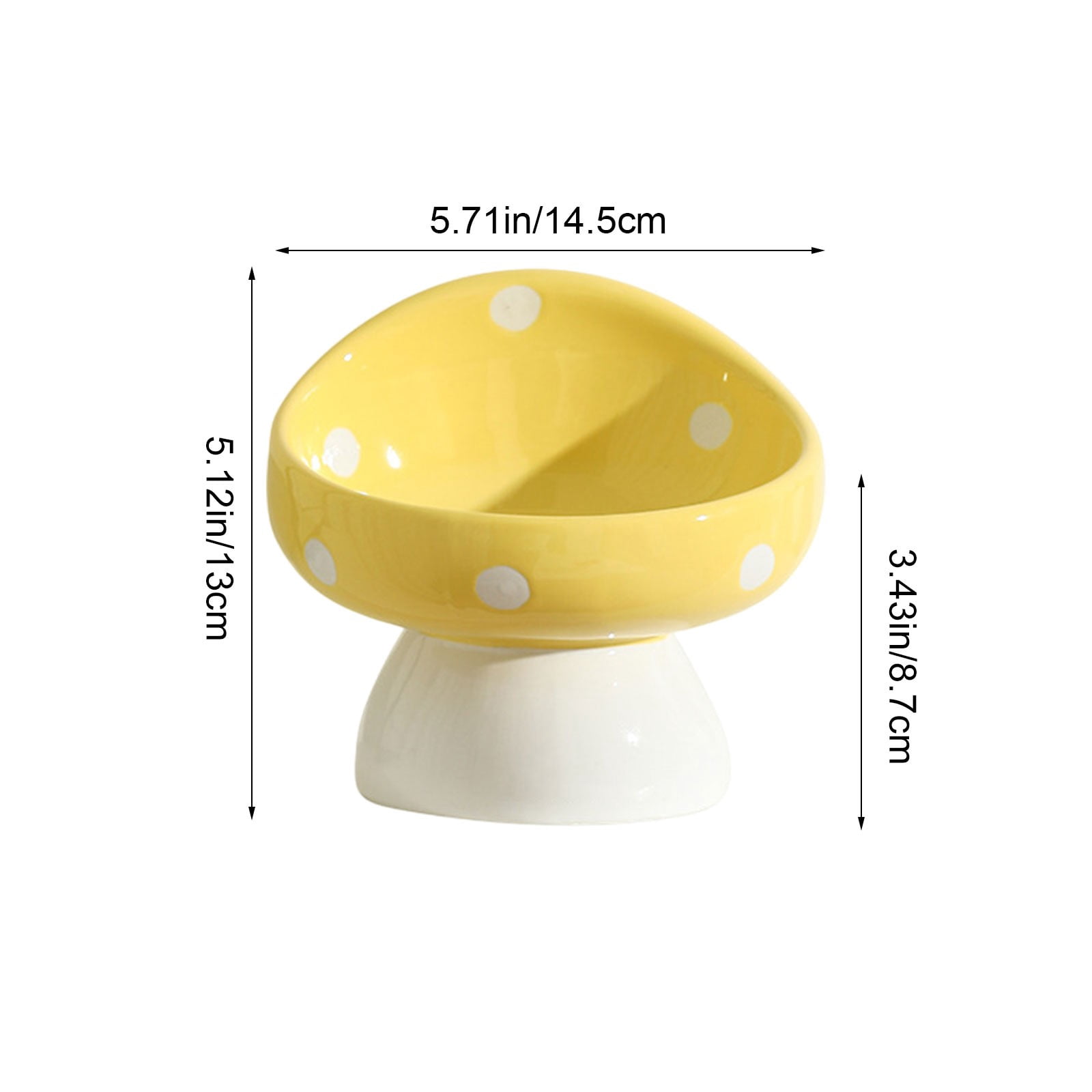 Fmbmuo Non-Slip Cat Bowls Elevated Tilted Ceramics Lightweight Dog Bowls, Whisker-Friendly Modern Yellow Portable Pet Bowls, Indoor/Outdoor Use