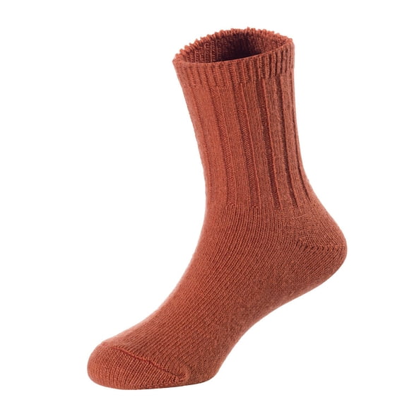 2 Pairs Children's Durable, Stretchable, Thick & Warm Wool Crew Socks. Perfect as Winter Snow Sock and All Seasons FS01 Size 4Y-6YCoffee