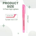 thumbnail image 2 of Pink Highlighter, 12Pack High Lighters No Bleeds Highliters Pens Neon Clear View Bright Quick Dry Pocket Marker Pen Sticks Chisel Tip Cute for Books Office Adults, Transparent, 2 of 6