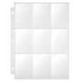 thumbnail image 1 of 25 Pages Clear Plastic Game Card Protectors 9 Pocket Card Collector Holders Trading Card Storage Album Pages, 1 of 9