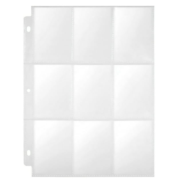 25 Pages Clear Plastic Game Card Protectors 9 Pocket Card Collector Holders Trading Card Storage Album Pages
