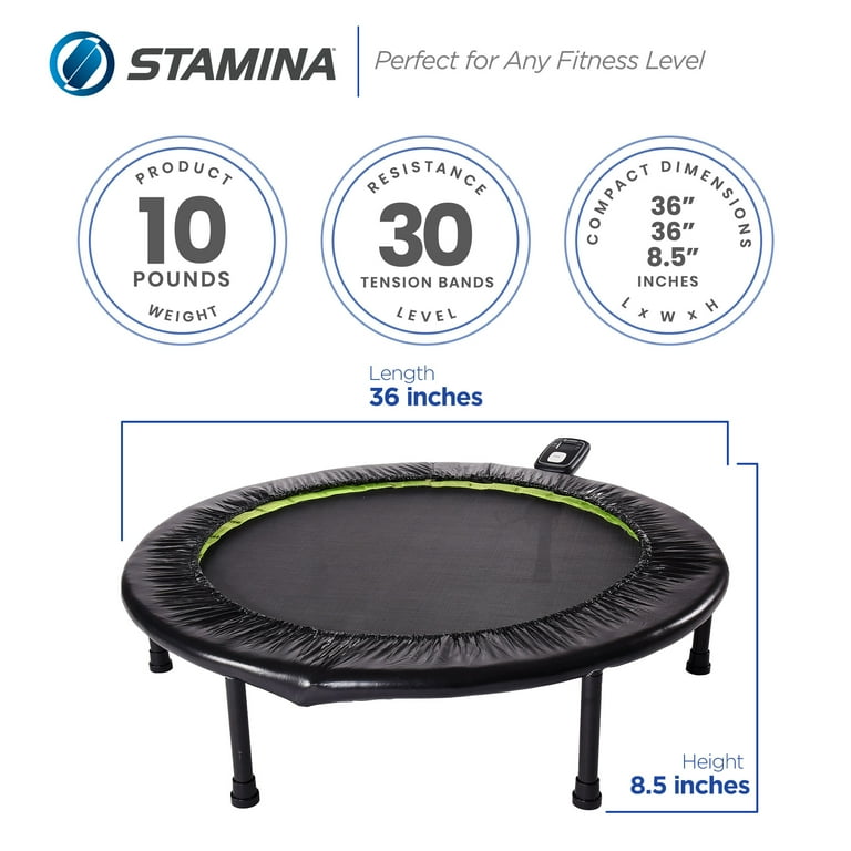 Stamina Products 36 Round Foldable Fitness Trampoline with Workout Monitor