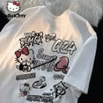 thumbnail image 2 of Sanrio Hello Kitty T-shirt Cotton Summer 2024 New Print For Youthful Woman Clothes 90s Fashion Hip Hop Gothic Tees Y2k 2000s Top, 2 of 9