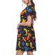 thumbnail image 2 of Easygdp Dinosaurs in Space para Vestido Transpirable de Mujer, Vestido Suelto de Manga Corta con Pliegues y Bolsillos para el Verano, 2 of 6