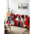 thumbnail image 3 of Red Black Grey Couch Cover for Dogs, Moire Modern Artwork Abstract Washable Sofa Covers Slipcover for Pets Dogs Futon Cover, Couch Recliner Covers, Oversized Chair Slipcover 71"x91", 3 of 9