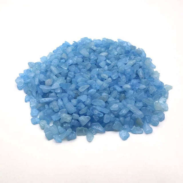Granjero Gordo 1 pieza de piedra natural no porosa de piedra triturada azul, adecuada para peceras, plantas en macetas, decoración de joyas (3-5 mm)