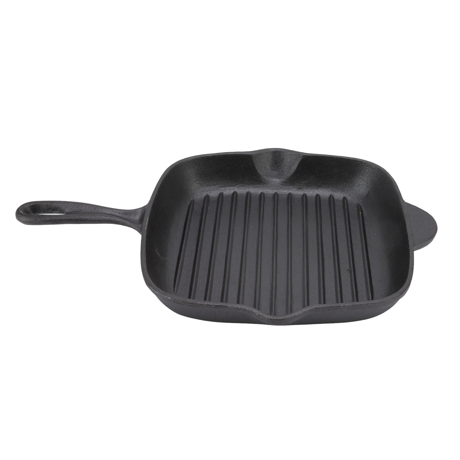 YAHHU Premium Cast Iron Grill Pan 10.2 Inches / 26 CM Square Steak Skillet for Home Camping and Restaurant Baking Grilling