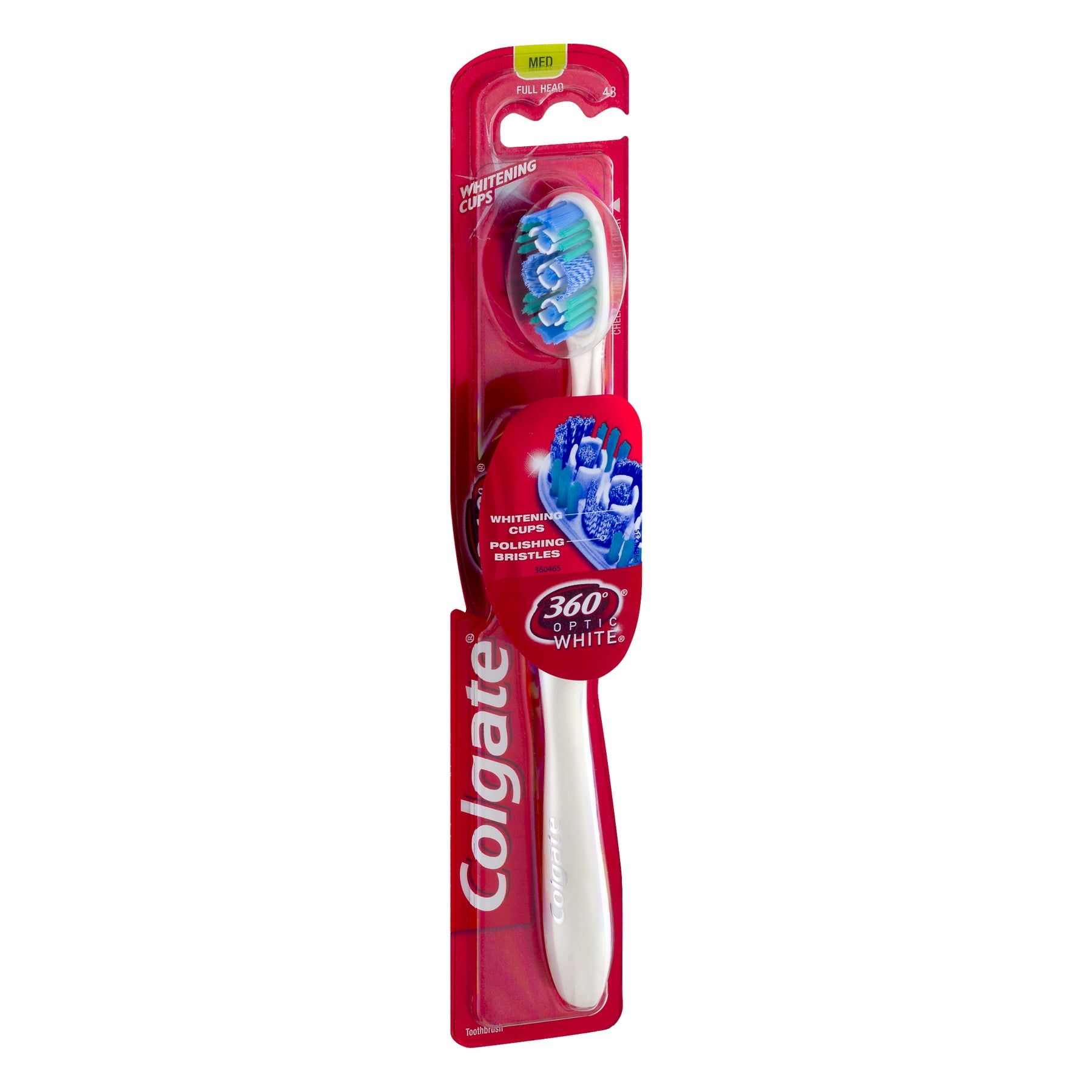 Colgate 360 Optic White Toothbrush, Medium, 1 Count