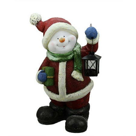 Festive Decorations - Northlight Seasonal Festive Glitter Snowman with Lantern Christmas Table Top Decoration