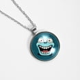 thumbnail image 4 of Tiny Teeth Glass Design Circular Pendant Necklace - Women's Fashion Jewelry, 4 of 5