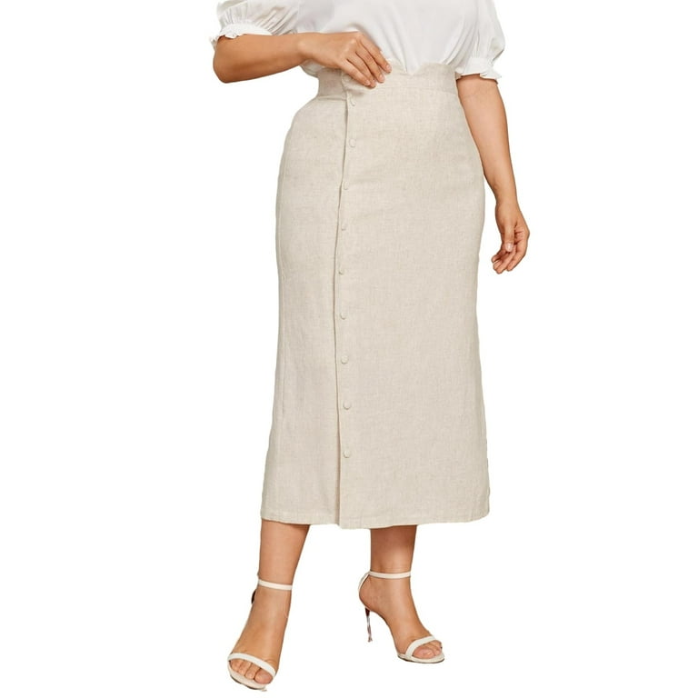 Beige skirt plus size cheap