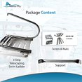 thumbnail image 5 of MARINE CITY 3-Step Swim Platform Ladder, 304 Stainless Steel, Telescoping Design with Electro-Polished Rails and Anti-Slip Steps, for Boats & Yachts, 5 of 5
