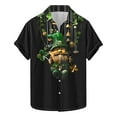 thumbnail image 2 of ZRGHAOYLQ Men's Lucky St. Patrick's Day Shirt Stylish Shamrock Gnomes Pattern Shirts Short Sleeve Button Down Tops Casual Lapel Collar Going Out Vacation Shirts, 2 of 5
