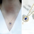 thumbnail image 3 of Rosec Jewels Lab Grown Blue Sapphire Eternity Pendant Necklace for Women (6 mm, AAAA Quality) - Ready to Gift with Jewelry Box, 10K Yellow Gold, 3 of 7