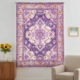 thumbnail image 3 of Purple Orange Boho Sheer Curtains 84 Inches Long, Ethnic Geometric Middle Century Art Light Filering Curtains, Breathable Simi Curtain Privacy Drapes for Living Room Bedroom Window Treatment, 3 of 9