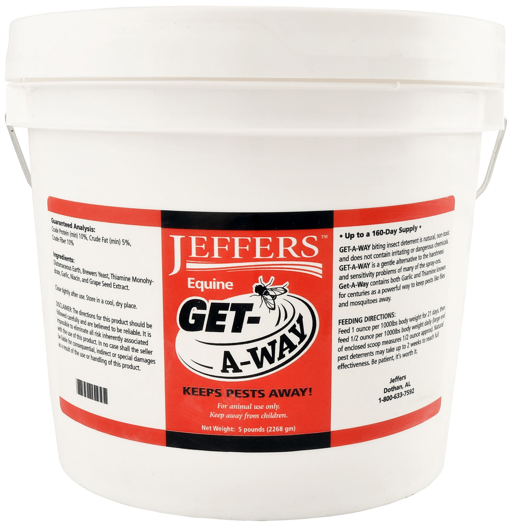 Jeffers GetAWay Feed Thru Horse Fly Control, 5 lb (160 servings