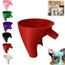 Flour Funnel for Kitchen Aid Mixer for 4.5-5 Quart Tilt-Head Stand Mixe, No-Mess Pouring Attachment Durable Dishwasher-Safe (Red)