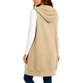 thumbnail image 6 of Edvintorg Jackets for Women Sleeveless Lightweight Zip up Hooded Long Coat with Pockets Fall Outerwear Plus Size Women’S Clothing Khaki XXL, 6 of 7