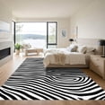 thumbnail image 3 of ODIKA 2'x3' Machine Washable Non-Slip Area Rug, Elegant Wildlife Stripe With Distinctive Banding High Traffic Rug, Black, 901273, 3 of 5