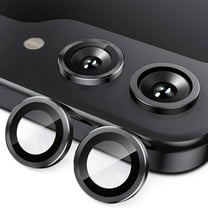 for Samsung Galaxy Z Flip 5 Camera Lens Protector, 9H Tempered Glass Camera Cover Screen Protector Metal Individual Ring for Samsung Galaxy Z Flip 5 5G 6.7 inch, Black