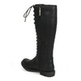 thumbnail image 3 of DbDk DA59 Women Leatherette Knee High Lace Up Zip Combat Boot, 3 of 5