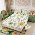 thumbnail image 2 of Manfei Watercolor Floral Leaves King Sheets 4pcs,Rustic Flying Butterfly Bedding,1 Flat Sheet,1 Fitted Sheet and 2 Pillowcases, 2 of 6