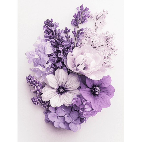 Lavender Flower Bouquet Canvas Print， Perfect for Living Room， Bedroom， Bathroom， Office， and Hallway Decoration.