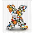 thumbnail image 3 of Ambesonne Letter X Shower Curtain, Different Balls, 69"Wx84"L, Multicolor, 3 of 3