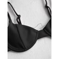 thumbnail image 6 of ZAFUL for Women Swimwear Ribbed High Leg Underwire Bikini Swimsuit Black L, 6 of 7