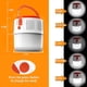 thumbnail image 4 of Linterna recargable por USB - Linterna solar LED portátil para acampar, linterna de seguridad, reflector impermeable para senderismo, pesca y cortes de luz (blanca), 4 of 5