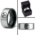 thumbnail image 4 of Tungsten Horoscope Aries Band Ring 8mm Men Women Comfort Fit Brushed Gray Flat Cut Black Polished Size 10, 4 of 4