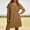 Brown, variant on Womens Plus Size Dresses Yellow Mini Dress Easter Solid V Neck A-Line Dress for Ladies Comfort