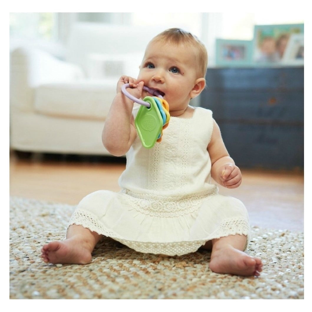 Green Toys Eco-Friendly Baby Teether, Multicolor, 4 Piece Count