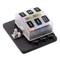 thumbnail image 1 of KAKOWELY 12-30V Durable Car Modification 6 Way Fuse Box Base Insert Type PC Terminal Block Set Black,2.76X"X3.35"X1.38", 1 of 4