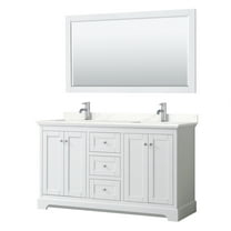Wyndham Collection Wcv232360d-Qtz-Unsm58 Avery 60" Free Standing Double Basin Vanity Set -