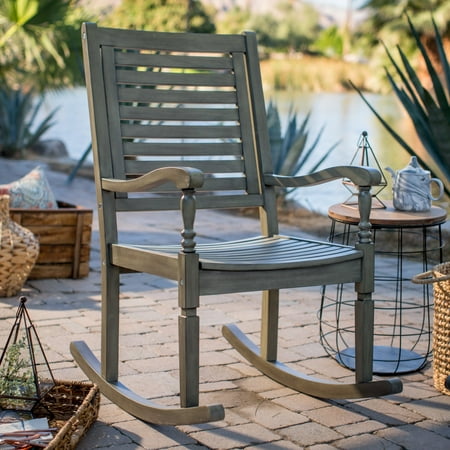 Belham Living Cottonwood Indoor Outdoor Wood Rocking Chair Gray Belham Living Cottonwood Indoor Outdoor Wood Rocking Chair Gray
